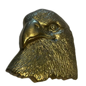 Vintage solid brass 1978 eagle head belt buckle
